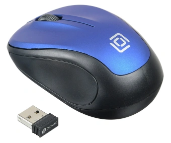 Мышь Оклик 665MW черный/синий оптическая 1600dpi беспров. USB для ноутбука 3but (1025132) - купить недорого с доставкой в интернет-магазине