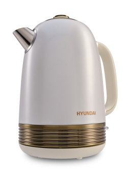 Чайник электрический Hyundai HYK-S4500 1.7л. 2200Вт жемчужный/золотистый корпус: металл/пластик - купить недорого с доставкой в интернет-магазине