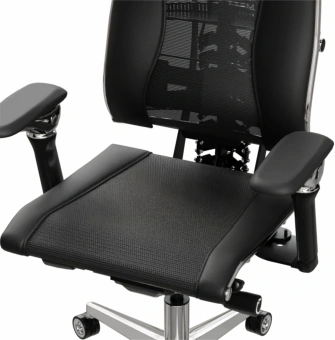 Кресло руководителя эргономичное Метта Yoga Spine Triumph B2 (Черный CC.50.15.13A) черный сиденье черный сет./экокожа с подголов. крестов.5-луч. металл хром - купить недорого с доставкой в интернет-магазине