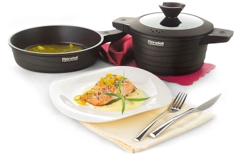 Кастрюля Rondell Walzer RDA-766 4.7л. d=24см (с крышкой) черный - цена, купить или заказать с доставкой в интернет-магазине Кастрюля Rondell Walzer RDA-766 4.7л. d=24см (с крышкой) черный - купить недорого с доставкой в интернет-магазине