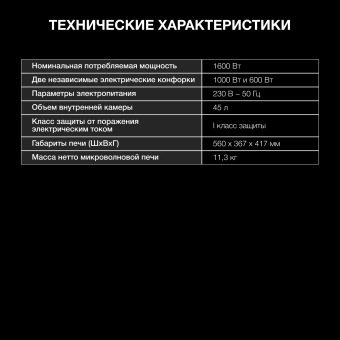 Мини-печь Hyundai MIO-HY099 45л. 1600Вт черный - купить недорого с доставкой в интернет-магазине