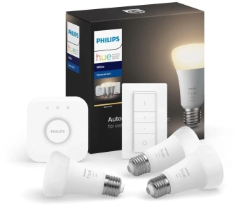 Умная лампа Philips Hue Starter Kit E27 9Вт 806lm (упак.:3шт) (929001821620) - купить недорого с доставкой в интернет-магазине