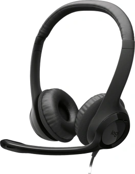 Наушники с микрофоном Logitech H390 черный 1.9м накладные USB оголовье (981-000485) - купить недорого с доставкой в интернет-магазине