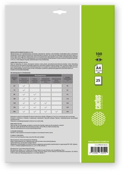 Пленка для ламинирования Cactus 100мкм A4 (25шт) матовая 216x303мм CS-LPMА410025 - купить недорого с доставкой в интернет-магазине
