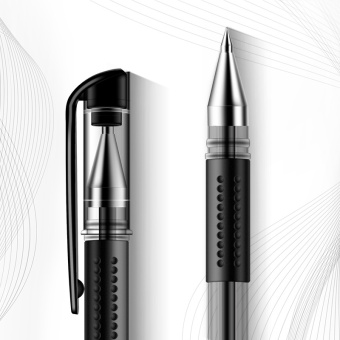 Ручка гелев. Deli 6688-BK прозрачный/черный черн. черн. линия 0.7мм резин. манжета - купить недорого с доставкой в интернет-магазине