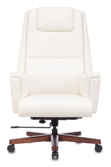 Кресло руководителя Бюрократ _DUKE белый кожа крестов. металл/дерево - купить недорого с доставкой в интернет-магазине