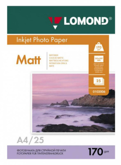 Фотобумага Lomond 0102032 A4/170г/м2/25л./белый матовое/матовое для струйной печати - купить недорого с доставкой в интернет-магазине