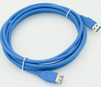 Кабель USB A(m) USB A(f) 3м синий - купить недорого с доставкой в интернет-магазине