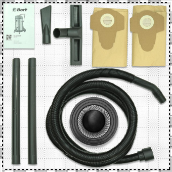 Строительный пылесос Bort BSS-2460-Storm 2400Вт (уборка: сухая/влажная) синий - купить недорого с доставкой в интернет-магазине