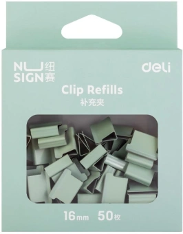 Зажимы Deli NS086GREEN Nusign для клиппера 16мм зеленый (упак.:50шт) картонная коробка - купить недорого с доставкой в интернет-магазине