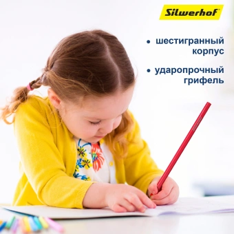 Карандаши цв. Silwerhof Веселые друзья 2.65мм шестигран. дерево ассорти 24цв. коробка/европод. - купить недорого с доставкой в интернет-магазине