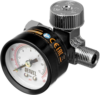 Регулятор давления для компрессоров Denzel K1500 1500л/мин черный - купить недорого с доставкой в интернет-магазине