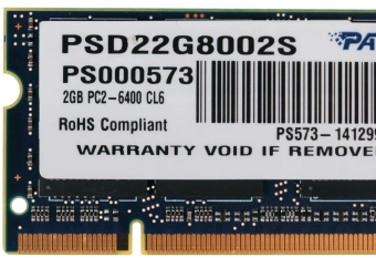 Память DDR2 2GB 800MHz Patriot PSD22G8002S RTL PC2-6400 CL6 SO-DIMM 200-pin 1.8В dual rank Ret - купить недорого с доставкой в интернет-магазине