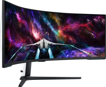 Монитор Samsung 57" Odyssey Neo G9 S57CG952NI черный VA LED 32:9 HDMI полуматовая HAS Piv 2500:1 420cd 178гр/178гр 7680x2160 240Hz FreeSync Premium Pro DP Dual UHD USB 19кг - купить недорого с доставкой в интернет-магазине