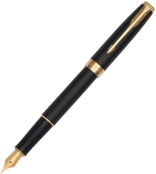 Ручка перьев. Parker Sonnet Core F528 (1931516) Matte Black GT F сталь нержавеющая подар.кор. - купить недорого с доставкой в интернет-магазине
