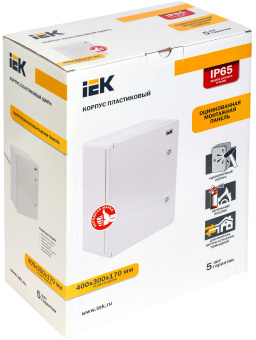 Щит распределительный IEK MKP93-N-403017-65 ЩМПп для установки силового оборудования навесной 300мм 170мм 400мм 230B 100A пластик IP65 серый антивандальный (упак.:1шт) - купить недорого с доставкой в интернет-магазине