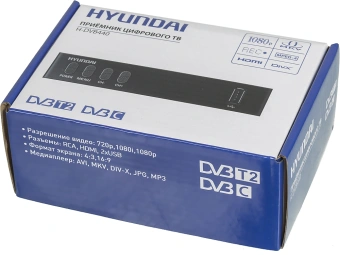 Ресивер DVB-T2 Hyundai H-DVB440 черный - купить недорого с доставкой в интернет-магазине