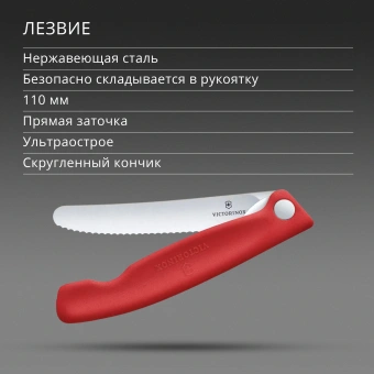 Нож кухонный Victorinox Swiss Classic 6.7831.FC1 стальной столовый лезв.110мм серрейт. заточка красный карт.коробка - купить недорого с доставкой в интернет-магазине