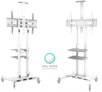 Подставка для телевизора Onkron TS1552 белый 40"-70" макс.60.5кг напольный мобильный - купить недорого с доставкой в интернет-магазине