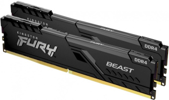 Память DDR4 2x32Gb 3200MHz Kingston KF432C16BBK2/64 Fury Beast Black RTL Gaming PC4-25600 CL16 DIMM 288-pin 1.35В dual rank с радиатором Ret - купить недорого с доставкой в интернет-магазине