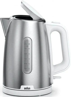Чайник электрический Braun WK1500WH 1.7л. 2200Вт сталь/белый корпус: металл/пластик - купить недорого с доставкой в интернет-магазине