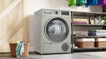 Сушильная машина Bosch Serie 4 WQG1420XME пан.англ. кл.энер.:A макс.загр.:9кг серебристый - купить недорого с доставкой в интернет-магазине
