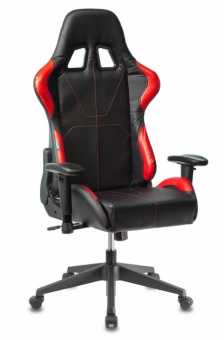 Кресло игровое Zombie VIKING 5 AERO черный/красный эко.кожа с подголов. крестов. пластик - купить недорого с доставкой в интернет-магазине