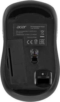 Мышь Acer OMR302 черный оптическая 1200dpi беспров. USB 3but (ZL.MCECC.01X) - купить недорого с доставкой в интернет-магазине
