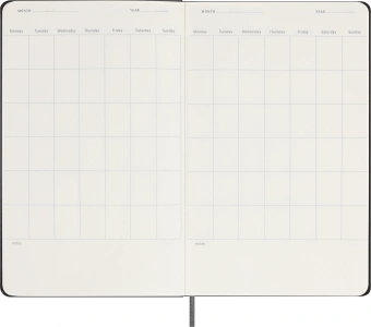 Еженедельник Moleskine CLASSIC WKNT Large 130х210мм недатир. 288 черный - купить недорого с доставкой в интернет-магазине