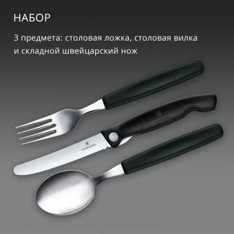Набор столовых приборов Victorinox Swiss Classic для пикника/офиса набор из 3предм. черный (6.7193.3F) - купить недорого с доставкой в интернет-магазине
