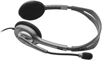 Наушники с микрофоном Logitech H111 серый 2.35м накладные оголовье (981-000594) - купить недорого с доставкой в интернет-магазине