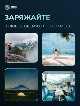 Мобильный аккумулятор Cactus CS-PBFSUD-60000 60000mAh 80W 4.5A черный - купить недорого с доставкой в интернет-магазине