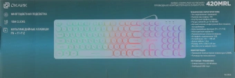 Клавиатура Оклик 420MRL белый USB slim Multimedia LED (1091227) кабель 1.5м - купить недорого с доставкой в интернет-магазине