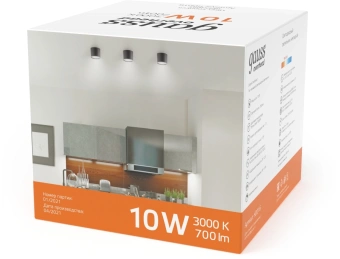 Светильник Gauss Overhead потолоч. 10Вт 3000K цв.св.:белый теплый черный (HD016) - купить недорого с доставкой в интернет-магазине