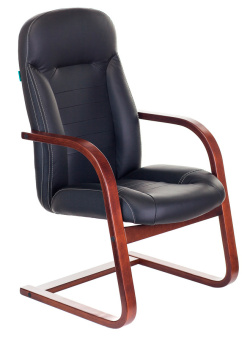 Кресло Бюрократ T-9923WALNUT-AV черный кожа полозья дерево коричневый - купить недорого с доставкой в интернет-магазине