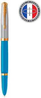 Ручка перьев. Parker 51 Premium (CW2169078) Turquoise GT F сталь нержавеющая подар.кор. - купить недорого с доставкой в интернет-магазине