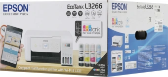 МФУ струйный Epson EcoTank L3266 (C11CJ66416) A4 WiFi белый - купить недорого с доставкой в интернет-магазине