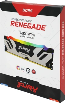 Память DDR5 24GB 7200MHz Kingston KF572C38RSA-24 Fury Renegade Silver/Black RGB RTL Gaming PC5-57600 CL38 DIMM 288-pin 1.45В single rank с радиатором Ret - купить недорого с доставкой в интернет-магазине