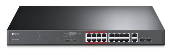 Коммутатор TP-Link TL-SL1218MP (L2) 16x100Мбит/с 2x1Гбит/с 2xКомбо(1000BASE-T/SFP) 16PoE+ 192W неуправляемый - купить недорого с доставкой в интернет-магазине
