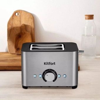 Тостер Kitfort КТ-6210 850Вт серебристый/черный - купить недорого с доставкой в интернет-магазине