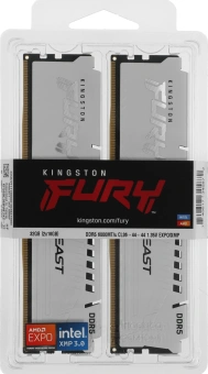 Память DDR5 2x16GB 6000MHz Kingston KF560C36BWE2K2-32 Fury Beast White Expo RTL Gaming PC5-48000 CL36 DIMM 288-pin 1.35В kit single rank с радиатором Ret - купить недорого с доставкой в интернет-магазине