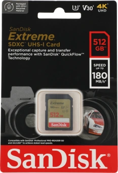 Флеш карта SDXC 512GB Sandisk SDSDXVV-512G-GNCIN Extreme - купить недорого с доставкой в интернет-магазине