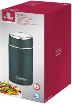 Термос для еды Rondell Aventura RDS-1660 0.7л. морская волна с чехлом картонная коробка - купить недорого с доставкой в интернет-магазине