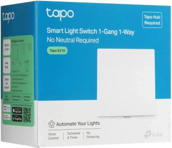 Умный выключатель TP-Link Tapo S210 1-нокл. белый - купить недорого с доставкой в интернет-магазине