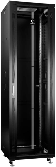 Шкаф коммутационный Cabeus (SH-05C-42U60/60-BK) напольный 42U 600x600мм пер.дв.стекл металл 800кг черный 500мм 2055мм IP20 сталь - купить недорого с доставкой в интернет-магазине