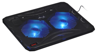 Подставка для ноутбука Buro BU-LCP156-B214 15.6"358x270x21мм 1xUSB 2x 140ммFAN 597г металлическая сетка/пластик черный - купить недорого с доставкой в интернет-магазине