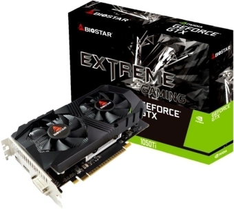 Видеокарта Biostar PCI-E 3.0 GTX1050Ti-4GB NVIDIA GeForce GTX 1050TI 4Gb 128bit GDDR5 1291/7008 DVIx1 HDMIx1 DPx1 HDCP Ret - купить недорого с доставкой в интернет-магазине