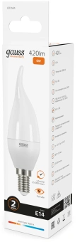 Лампа светодиодная Gauss Elementary 6Вт цок.:E14 свеча 220B св.свеч.бел.теп. (упак.:10шт) (34116) - купить недорого с доставкой в интернет-магазине