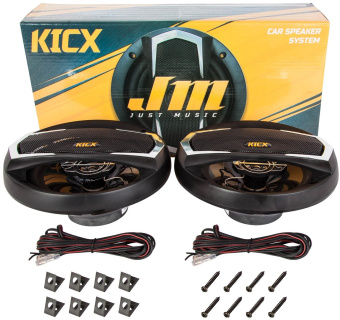 Колонки автомобильные Kicx JM-165 130Вт 89дБ 4Ом 16.5см (6 1/2дюйм) (ком.:2кол.) коаксиальные трехполосные - купить недорого с доставкой в интернет-магазине