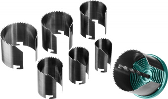 Набор коронок Kraftool 29580-H7-42 по дереву Д=62мм (7пред.) для дрелей - купить недорого с доставкой в интернет-магазине